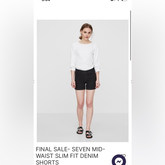 Vero Moda, Seven Mid-waist Slim fit, Black denim short. - Picture 1 of 8